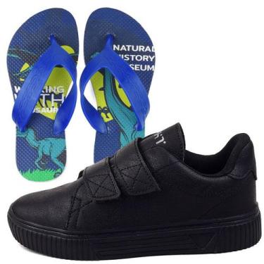Imagem de Sapatenis Infantil Sapatilha Calce Facil Casual Social LIGHT + Chinelo