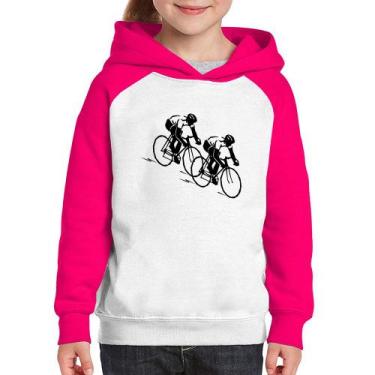 Imagem de Moletom Infantil Race Bike - Foca na Moda, Branco, Rosa, 10