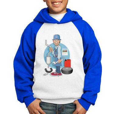 Imagem de Moletom Infantil Mecânico - Foca na Moda, Branco, Azul, 2