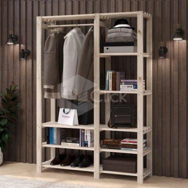 Imagem de arara com prateleira   para organizaçao  roupa - Decore com Amor