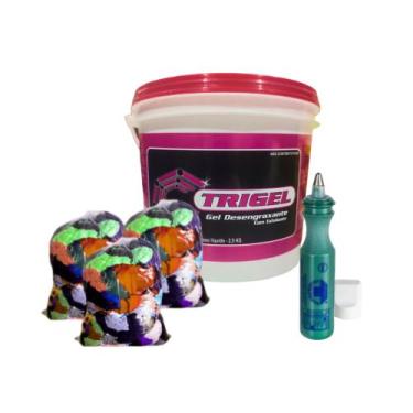 Imagem de Pano Retalho 2kg, marcador Industrial  & Gel Desengraxante Rosa - Trig