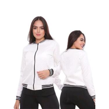 Imagem de Jaqueta Bomber Metalasse jaquetinha blusa casaquinho - M&K Shop, Branc