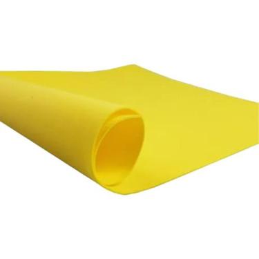 Imagem de Borracha de Eva Liso Amarelo 60x40 Para Atividade Escolar 10 Unidades 
