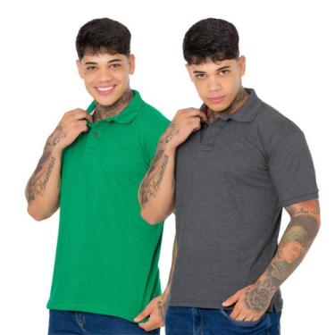 Imagem de Kit 2 Camisa Polo  Elegância Para o Seu Dia Preço Baixo - Ridens, M, C