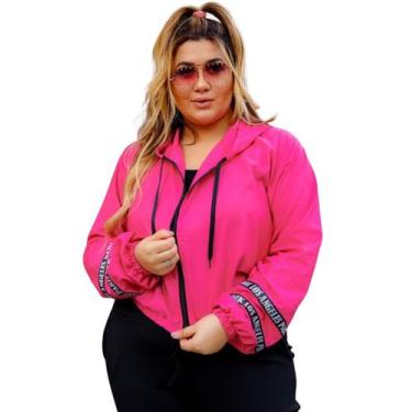 Imagem de Jaqueta Bomber Corta Vento Feminina Plus Size - Boutique Gamora, Pink,
