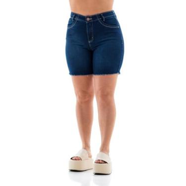 Imagem de Bermuda Jeans Feminina Arauto Slim Imperio Max - ARAUTO JEANS, Azul, 4