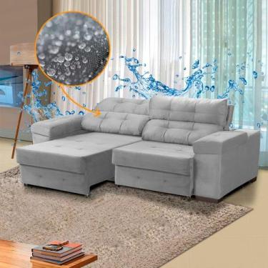 Imagem de Sofá Grande Retrátil Impermeabilizado 3 Lugares 220 Cm Ravello Veludo 