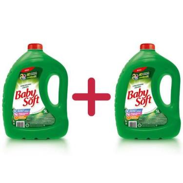 Imagem de Kit 2 Lava Roupas Liq Baby Soft Verde 5l