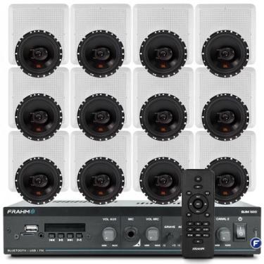 Imagem de Som Ambiente Piscina Churrasco Bluetooth Usb Sd Frahm Slim 1600 G5 + A