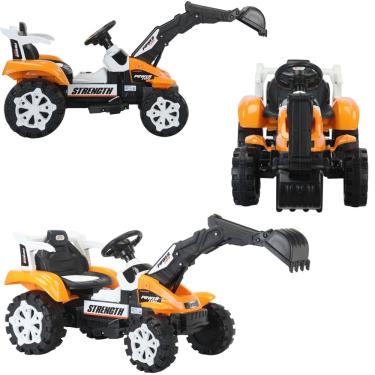 Imagem de Mini Escavadeira Elétrica Infantil 6V Baby Style Laranja Até 25Kg Diversão Segurança e Design Realista para Crianças a partir de 3 Anos
