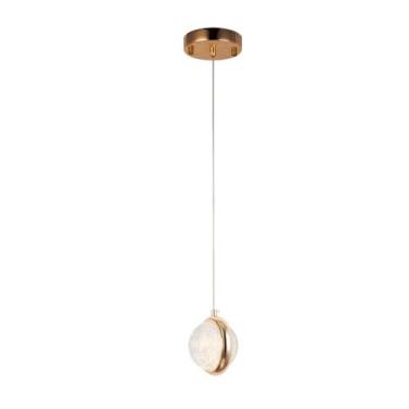 Imagem de Pendente bubble metal dourado cristal c/ bolhas transparente - SkyLigt