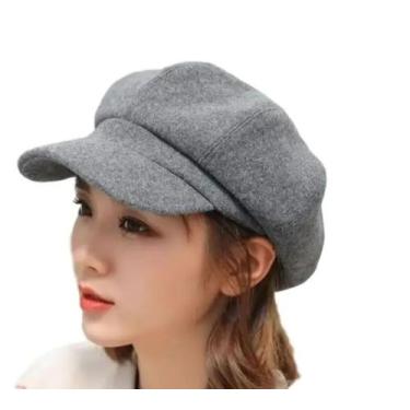 Imagem de Boina Feminina Gorro Chapéu Francesa Aveludada Elegante Com Aba - Macv