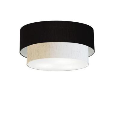 Imagem de Plafon Duplo Cilíndrico Vivare Md-3062 Cúpula em Tecido 45x40cm - Bivo