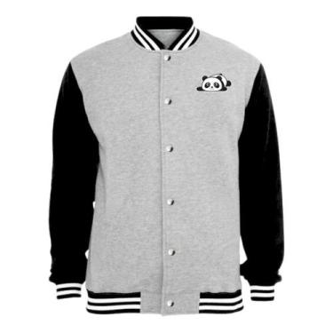 Imagem de Jaqueta Colegial Moletom Masculina Feminina Panda sem Bolso - Calttony