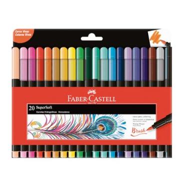 Imagem de Caneta Ponta Pincel, Lettering, Faber-Castell,Supersoft Brush,15.0720SOFT, 20 cores, Multicor