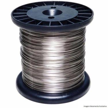 Imagem de Carretel Arame Aço Inox Cerca Elétrica Fio 0,45mm 500G Bobina 348 Metr