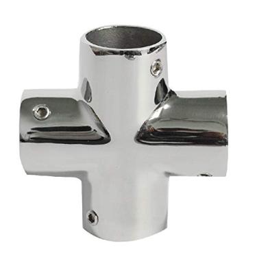 Imagem de NRC & XRC Marine Grade 316 aço inoxidável pesado trilho de mão para barco para encaixe 4 vias tubo cruzado conector de tubo junta 7/8" para tubo de 7/8", one piece for 22mm(7/8") tube