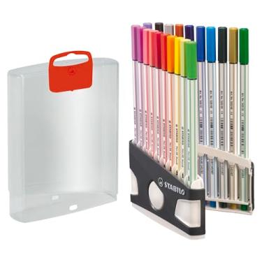 Imagem de STABILO Caneta de ponta de fibra premium com ponta de pincel 68 pincel ARTY - ColorParade - Pacote com 20 - cores sortidas