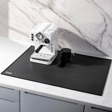 Imagem de SAPID Tapete de silicone extra grande de 81 cm x 61 cm com borda elevada, tapetes de silicone enrolados para balcão de cozinha, tapete de silicone resistente ao calor com bordo, tapete protetor de