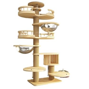 Imagem de Torre para gato, ninho de árvore, apartamento, jogo, escalada, plataforma, madeira sólida, pilar do céu, brinquedo para animais de estimação, prateleira, almofada para gato, produtos de sofá(A)