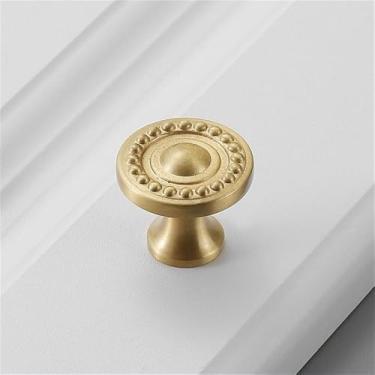 Imagem de Puxador de gaveta de porta de armário de latão com furo único, moderno, simples e moderno, americano, simples, de cobre puro, dourado e escovado, 5127