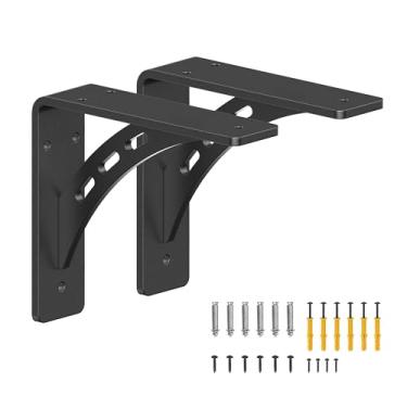 Imagem de Firmetal,Suportes De Prateleira Para Serviços Pesados, Carga Máxima De 1100 Libras,Suportes De Lareira De Liga Metálica Premium(Conjunto De 2) Suportes De Lareira - Suportes De Bancada(6" X 5")