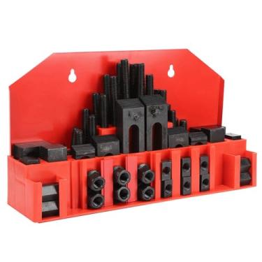 Imagem de Kit de Braçadeira de Parafuso Prisioneiro, 58 Peças Kit de Placa de Prensa Combinada Braçadeira de Slot T Endurecida para Acessório de Máquina de Fresagem de Torno M10,