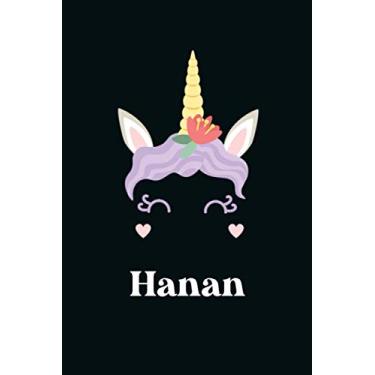 Imagem de Hanan : Cute Unicorn Journal: Notebook With Name On Front Cover, 120 pages College Ruled Notebook Journal & Diary for Writing & Note Taking for Girls ... Personalized Notebooks For Girls And Women)