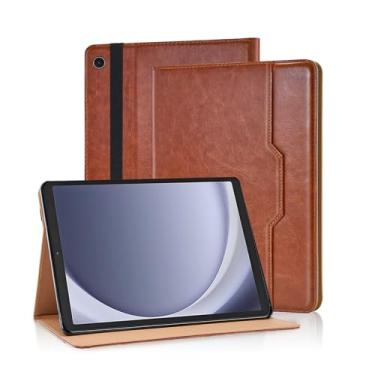 Imagem de Varohix Capa para Samsung Galaxy Tab A9 Plus/A9+ 11 polegadas 2023 (modelo SM-X210/SM-X216/SM-X218) Suporte de visualização multiângulo com alça de mão, marrom