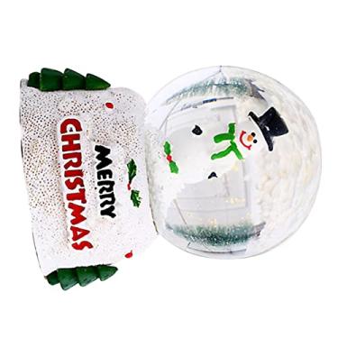 Imagem de Ornamento Decorativo de Bola de Cristal Brilhante de Natal para Mesa - Bola de Vidro Luminosa para Presente de Véspera de Natal (Boneco de neve pequeno)