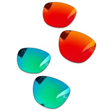 Imagem de Combine8 2 pares de lentes de reposição ploarizadas para óculos de sol Oakley Frogskins OO9013/Frogskins LX OO2043/Frogskins Mix OO9428/Frogskins Range OO9284 - vermelho fogo + verde