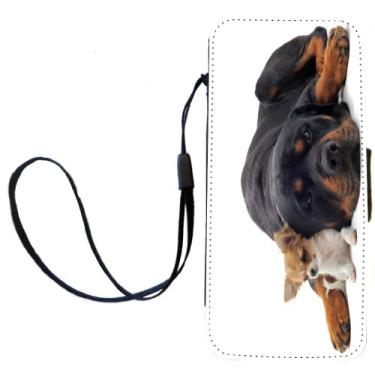 Imagem de Rikki Knight Capa carteira flip com aba magnética para iPhone 5c da Rottweiler e Chihuahua