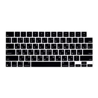 Imagem de WYGCH Capa de teclado russa para MacBook 2024-2022 Air 34.5 cm 38.1 cm M3 M2 A3113/A3114/A2681/A2941 e 2023-2021 Pro 35.6 cm 41.1 cm M3 M2 M1 Pro/Max A299 18/A29 92/A2779/A2780/A2991 Versão dos EUA