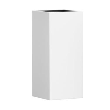 Imagem de Vaso Fibra De Vidro Quadrado Texas G 80cm Caixa Grande Decorativo (Branco Fosco)