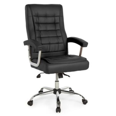 Imagem de Cadeira de Escritório Giratória Presidente Premium com Molas Ensacadas - Preto