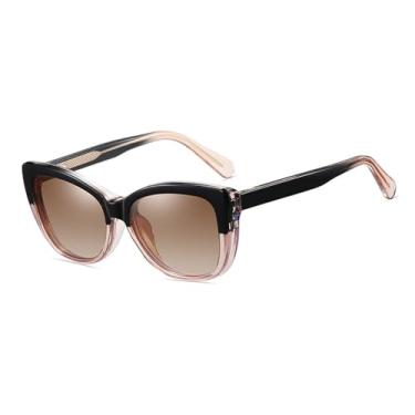 Imagem de HCPIHF óculos de sol clip on polarizados armação óculos de sol para mulheres decoração óculos, armação preta marrom, tamanho único