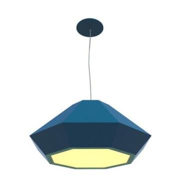 Imagem de Lustre Pendente Facetado Diamante 52x24cm 2xE27 Madeira - FOXLustres, 