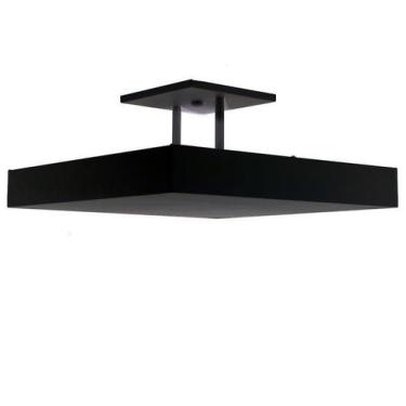 Imagem de Luminária Plafon Rebatedor Luz Indireta 30cm 4 Lâmpadas Preto RL - Rea