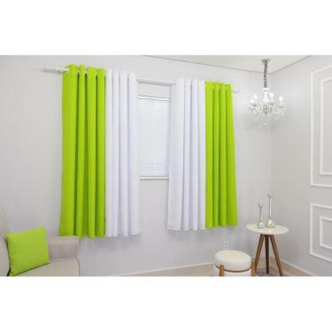 Imagem de Cortina Duo Oxford 600x180 Verde-pistache 4 Folhas