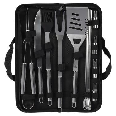 Imagem de Kit Churrasco BEL Inox Premium 16 Peças com Estojo 256600