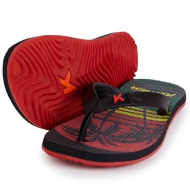 Imagem de Chinelo Kenner Summer Reggae Masculino - Preto e Vermelho - 39