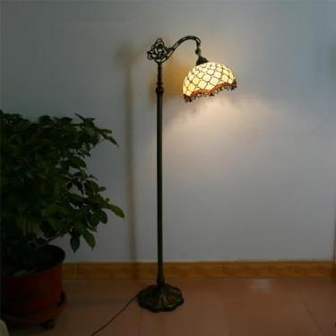 Imagem de Lâmpada de assoalho LED retrô americano Criatividade luxuosa europeia Sala de estar Quarto de estudo Villa Hotel Vidro colorido Lâmpada de assoalho de leitura (Estilo 12)