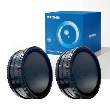 Imagem de NEX Body Cap & Camera Rear Lens Cover Compatível com Sony E NEX Mount Camera Lens such as a5100 a6000 a6100 a6400 A7 A7R A7S A7II A7SII A7III A9 A9II FS5 FS7 VG30 (2pcs)
