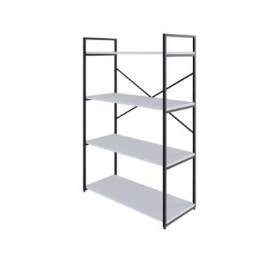 Imagem de Estante C/04 Prateleiras 118x80x33cm Yon - Metalig, Branco TX/Est.Pret