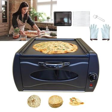 Imagem de KKSOUFX Forno Mini Pizza 2100w, Forno Elétrico para Pizza 15l Forno Interno, Máquina de Pão Chapati Roti/Lahmacun/Manakish Naan, Controle de Temperatura 0-380℃, Vidro Visual