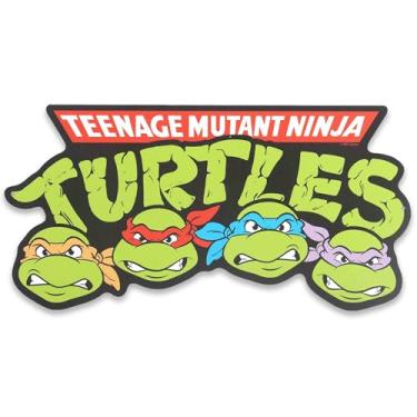 Imagem de Placa de metal com logotipo de Tartarugas Ninja - Decoração de parede divertida TMNT para quarto ou sala de cinema