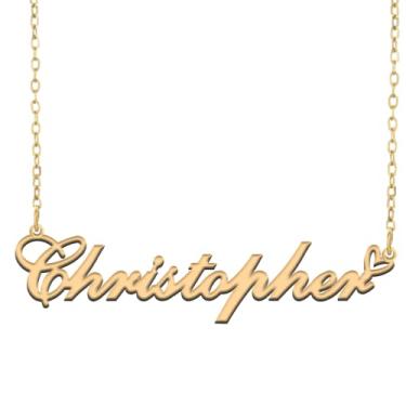 Imagem de A168A Colar de nome personalizado personalizado personalizado colar de nome banhado para mãe filha amizade feminino dia dos namorados aniversário de Natal ano novo, Metal, Sem pedras preciosas