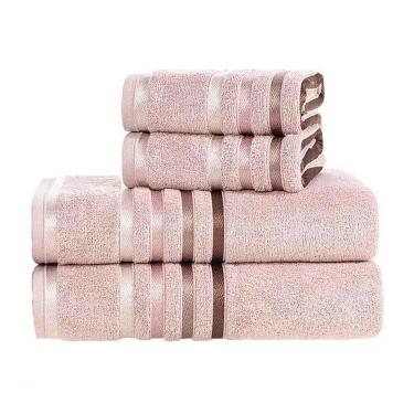 Imagem de Jogo De Toalhas Banho Lumina Algodão Penteado 500g 4 peças Karsten Unika