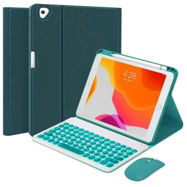 Imagem de QYiiD Capa com teclado para iPad Pro de 11 polegadas (M4) 2024, 7 cores, retroiluminada, Bluetooth, teclado colorido destacável, capa fólio inteligente com mouse sem fio para iPad Pro M4 11 polegadas,
