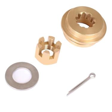 Imagem de SouthMarine Motor de barco 90506-ZV7-020 010 000 arruela de impulso, 90301-ZV7-000 porca castelo, espaçador 90508-ZV7-000, 90758-ZV1-000 pino dividido para Honda 25HP 30HP hardware de hélice de motor